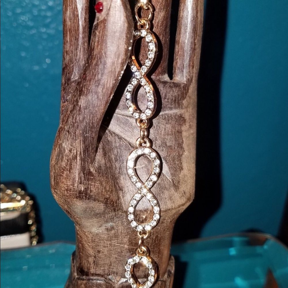 Crystal and Gold Infinity Bracelet